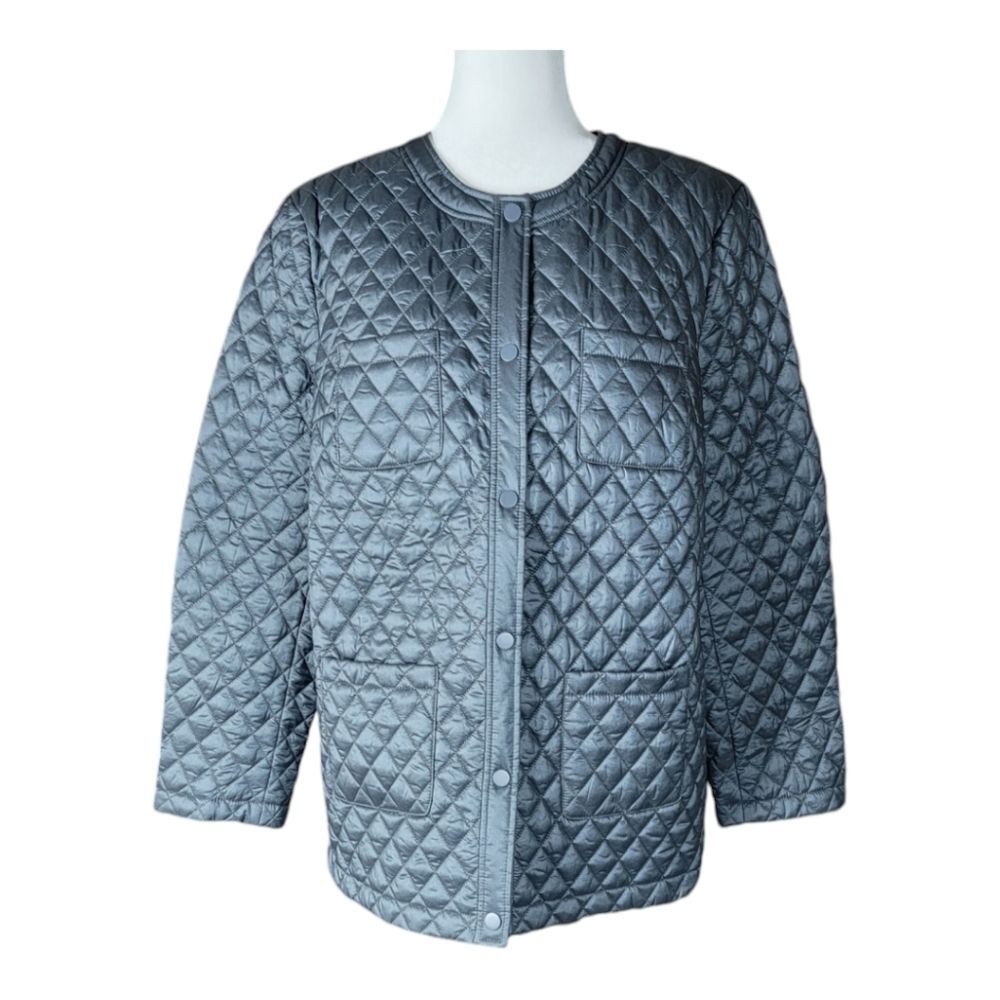 J. McLaughlin Quilted Snap Lightweight Jacket XL